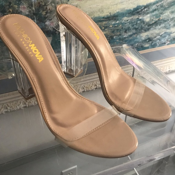 4" Acrylic Ankle strap Heels. Size 8.5 - Picture 5 of 7